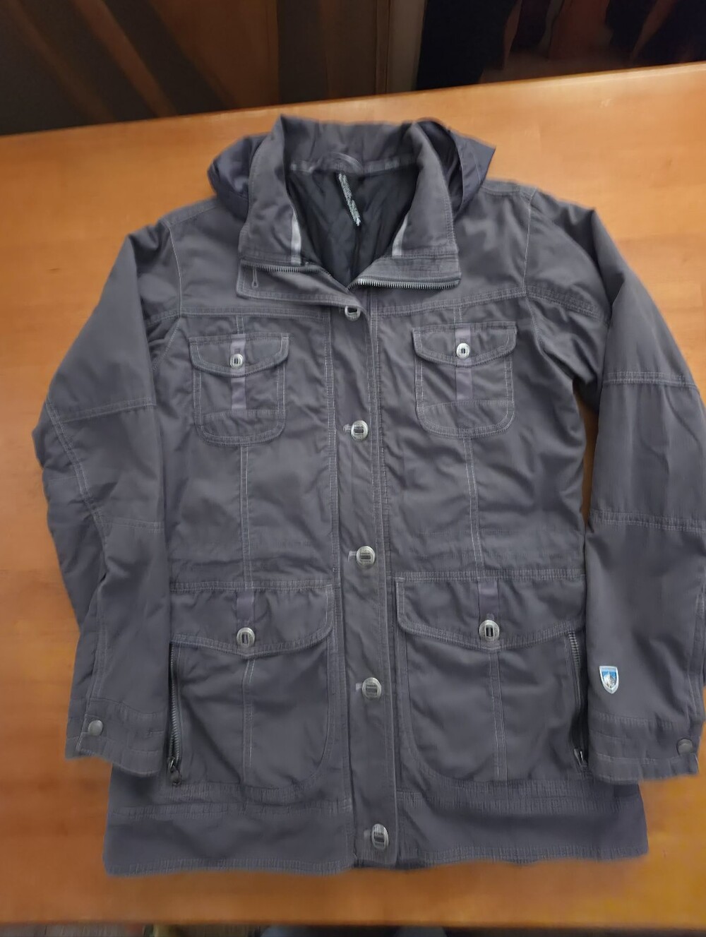 Kuhl Rekon women's lined utility jacket in gray. Size Small
